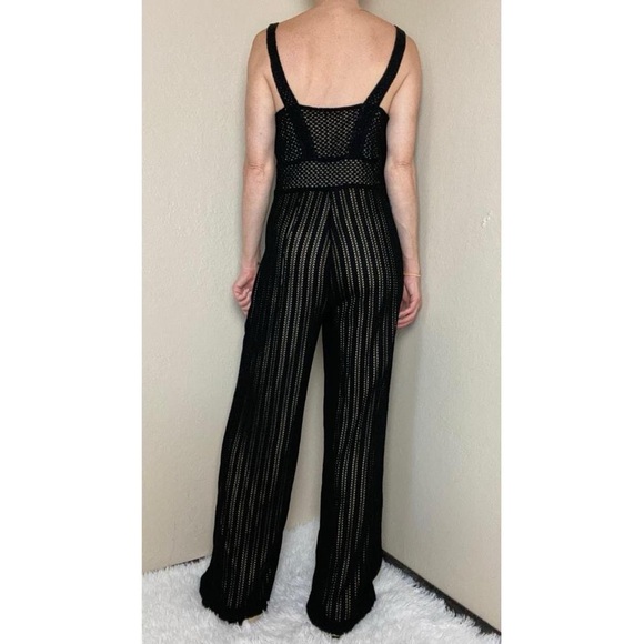 Venus Black Crochet Sexy Party Sleeveless Jumpsuit - Picture 5 of 8